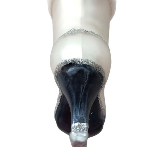 GLASS FIGURE SKATE ORNAMENT WITH SILVER GLITTER - Picture 10 of 13
